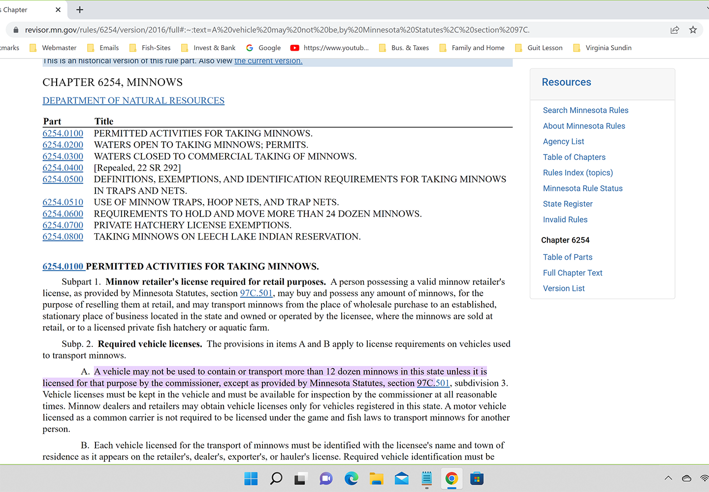 image of Minnesota Fishing Regulation Regarding live minnows 